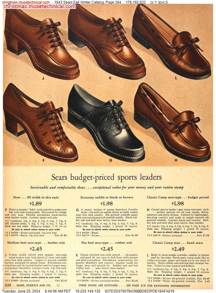1943 Sears Fall Winter Catalog, Page 384