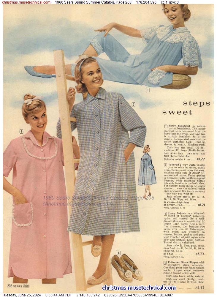 1960 Sears Spring Summer Catalog, Page 208