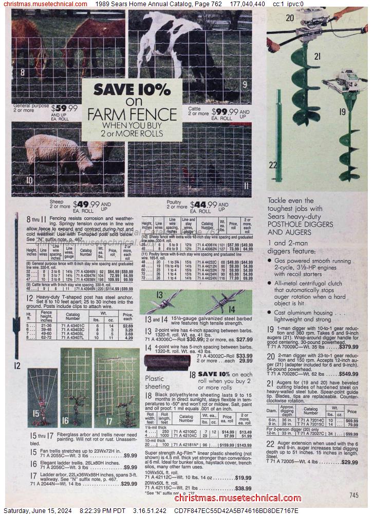 1989 Sears Home Annual Catalog, Page 762