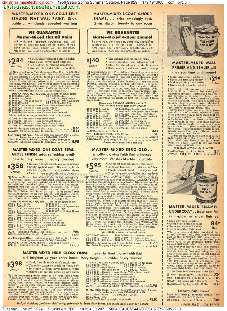 1950 Sears Spring Summer Catalog, Page 829
