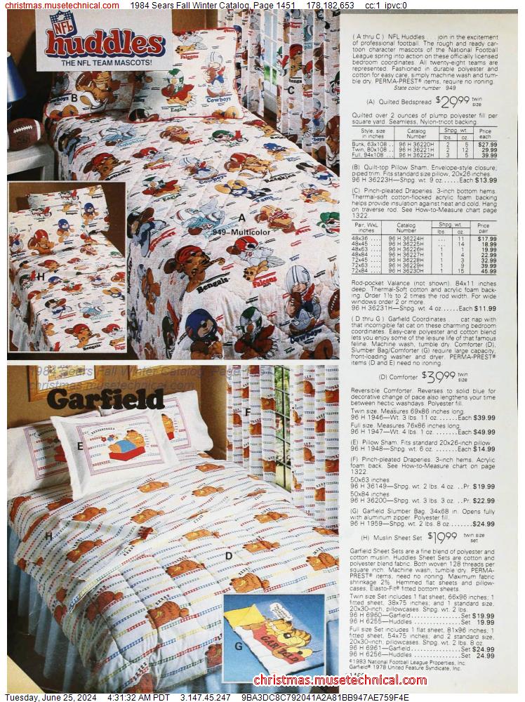 1984 Sears Fall Winter Catalog, Page 1451