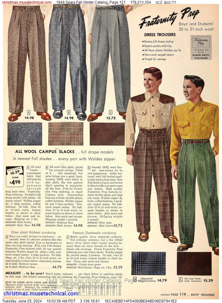 1949 Sears Fall Winter Catalog, Page 121