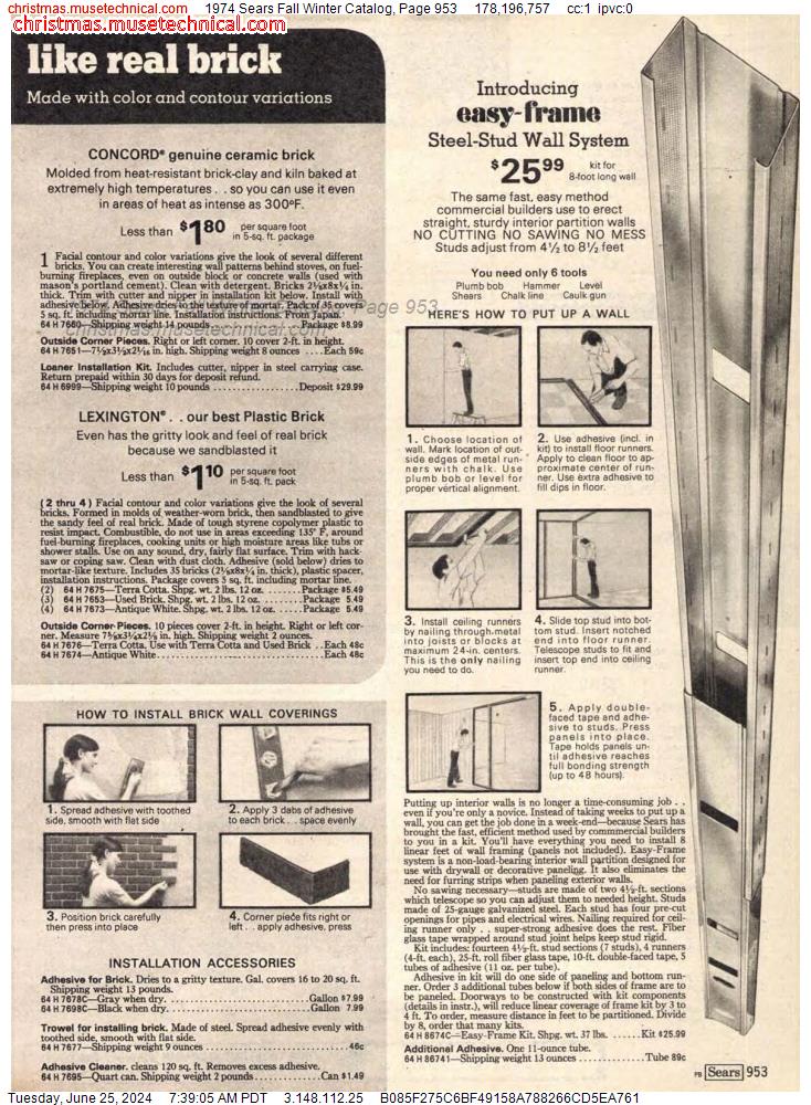1974 Sears Fall Winter Catalog, Page 953