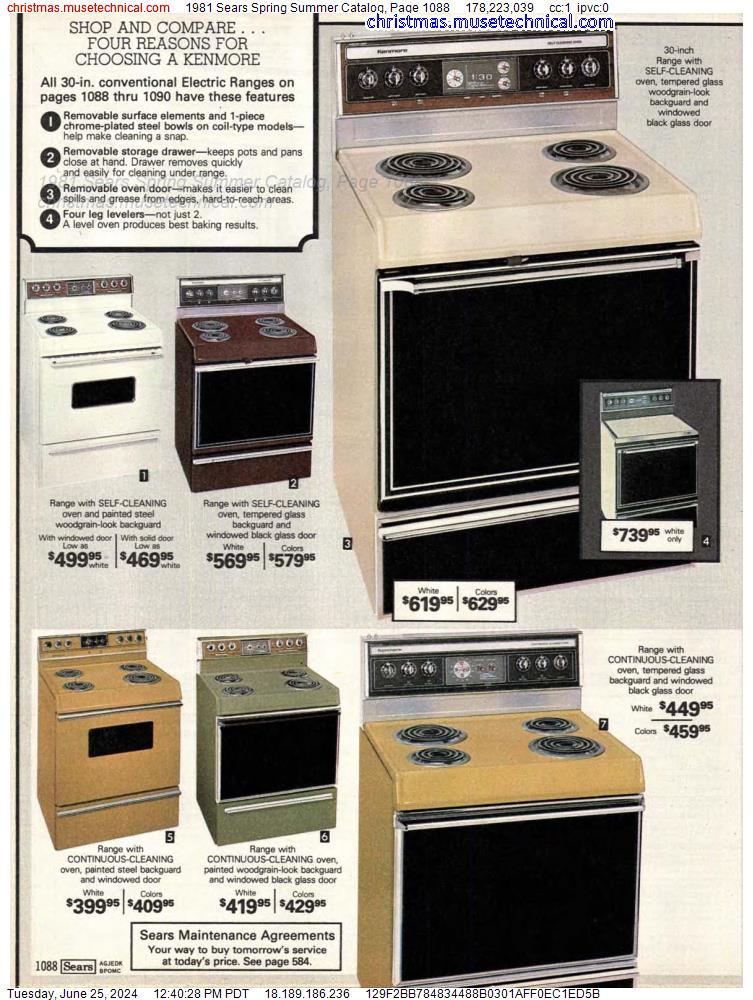 1981 Sears Spring Summer Catalog, Page 1088