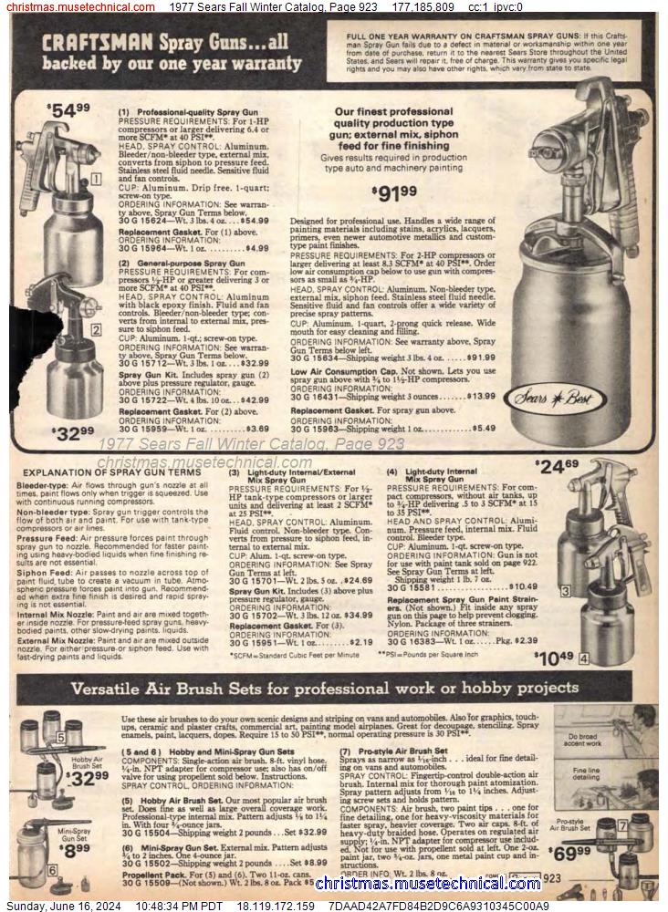 1977 Sears Fall Winter Catalog, Page 923