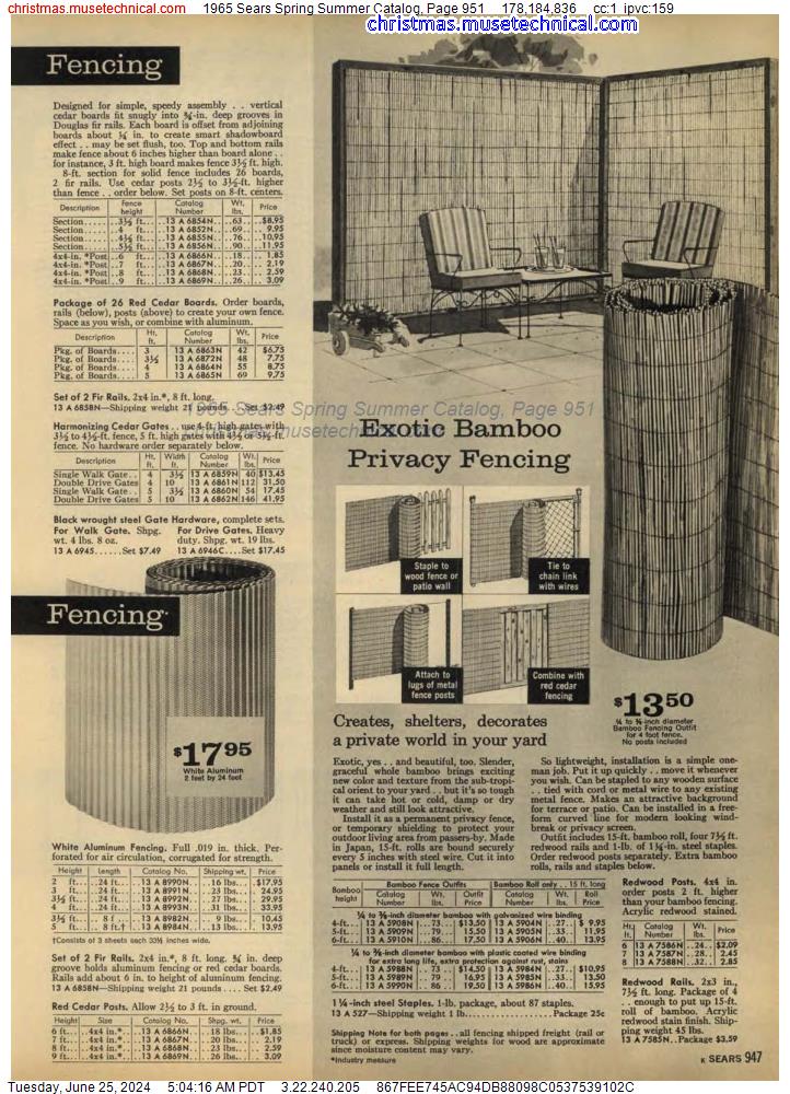 1965 Sears Spring Summer Catalog, Page 951
