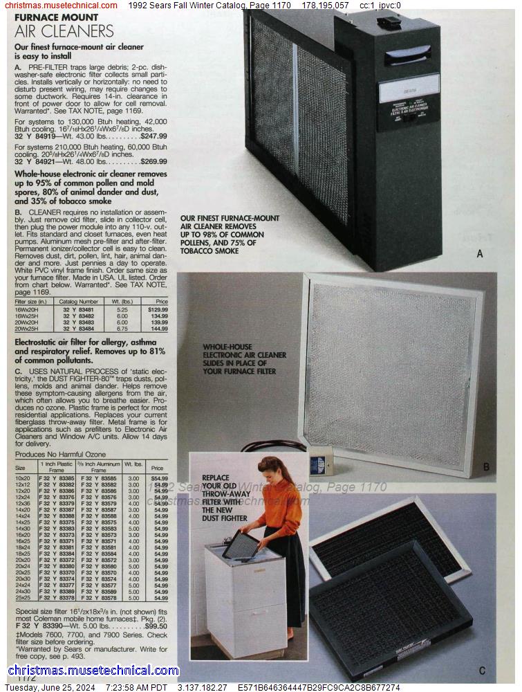 1992 Sears Fall Winter Catalog, Page 1170