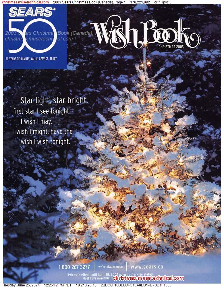2003 Sears Christmas Book (Canada), Page 1