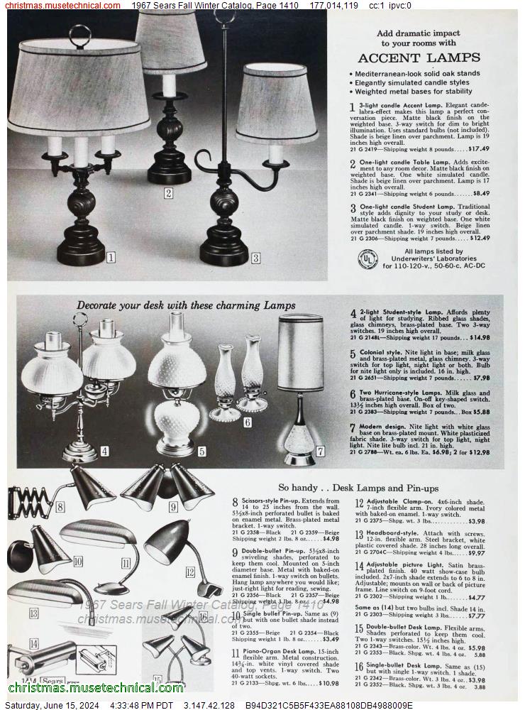 1967 Sears Fall Winter Catalog, Page 1410