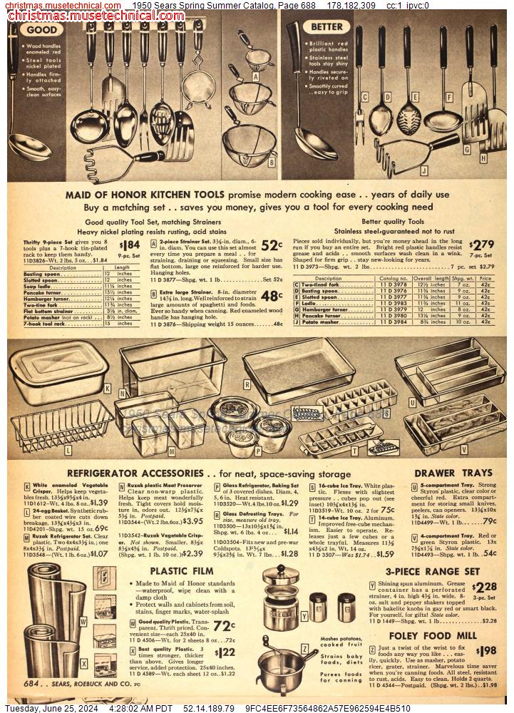 1950 Sears Spring Summer Catalog, Page 688