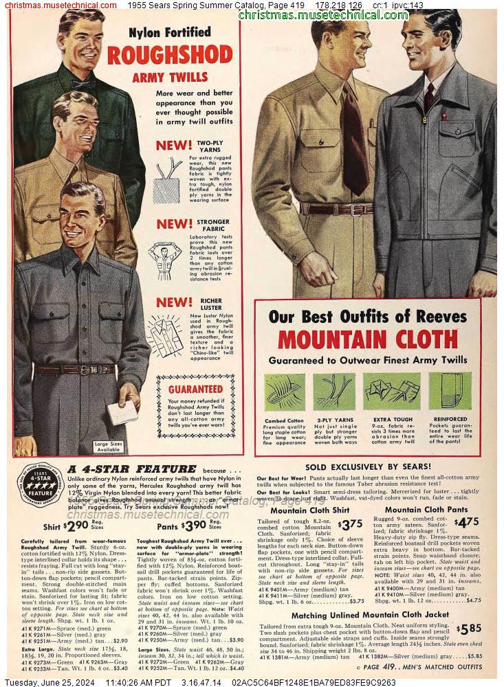 1955 Sears Spring Summer Catalog, Page 419