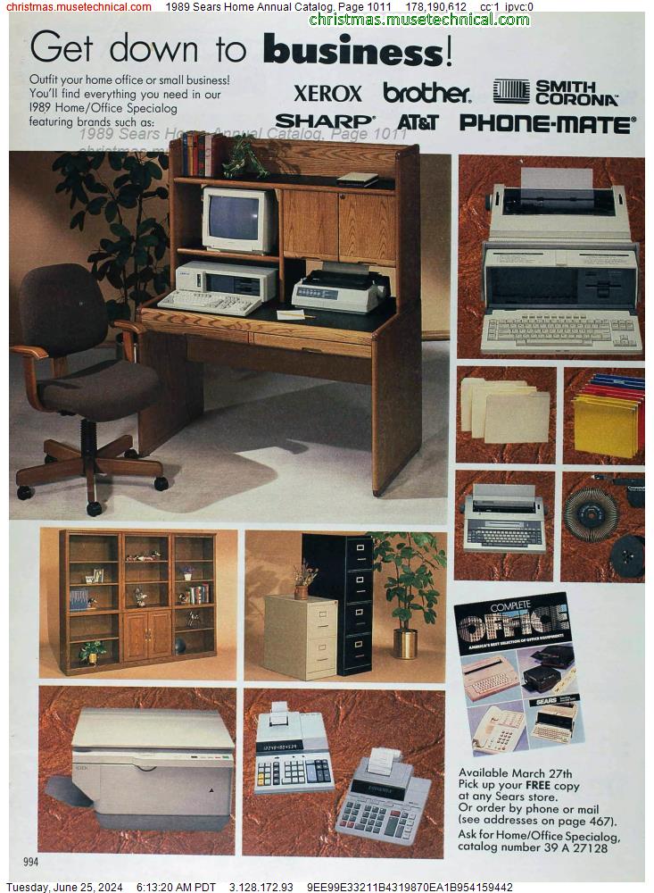 1989 Sears Home Annual Catalog, Page 1011