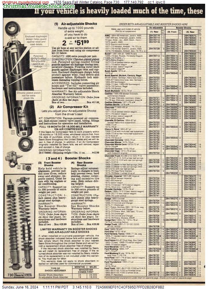 1976 Sears Fall Winter Catalog, Page 730