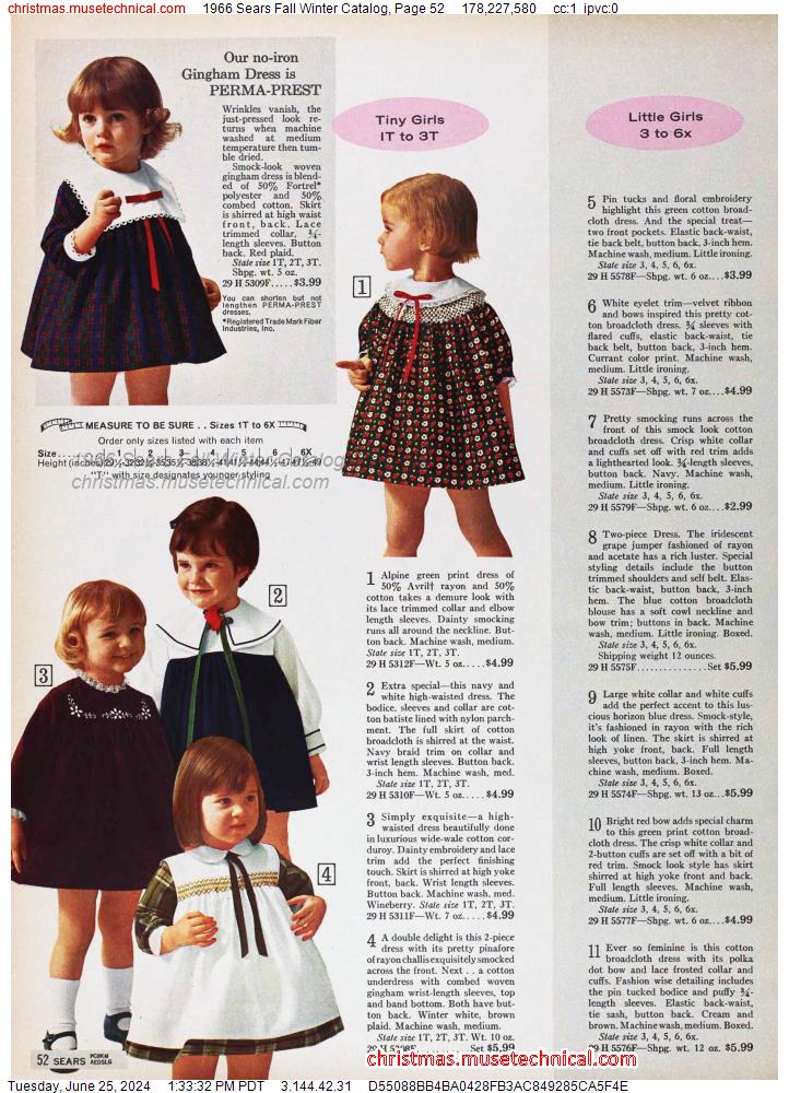 1966 Sears Fall Winter Catalog, Page 52
