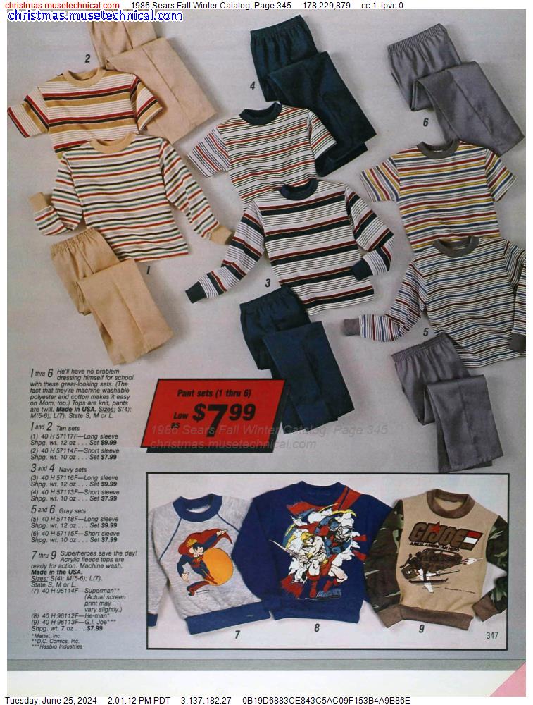 1986 Sears Fall Winter Catalog, Page 345