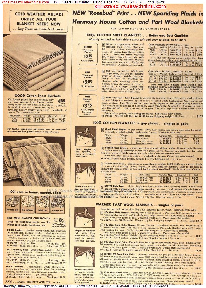 1955 Sears Fall Winter Catalog, Page 778