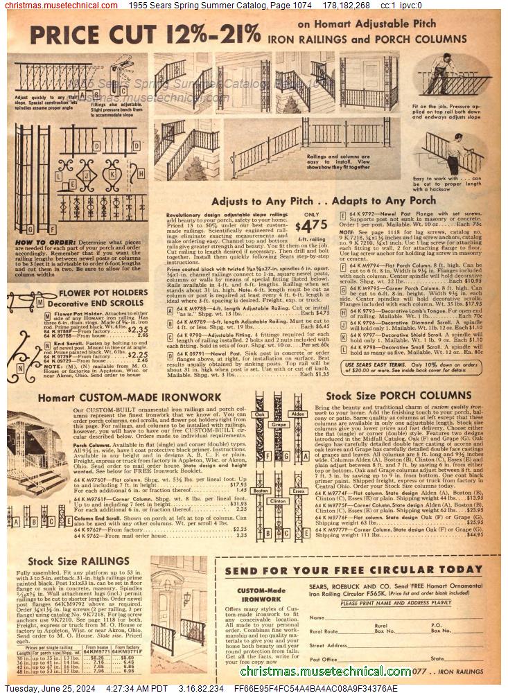 1955 Sears Spring Summer Catalog, Page 1074