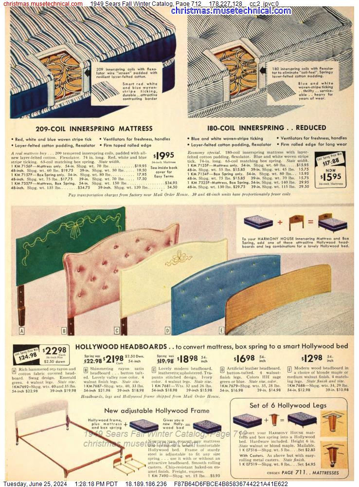 1949 Sears Fall Winter Catalog, Page 712
