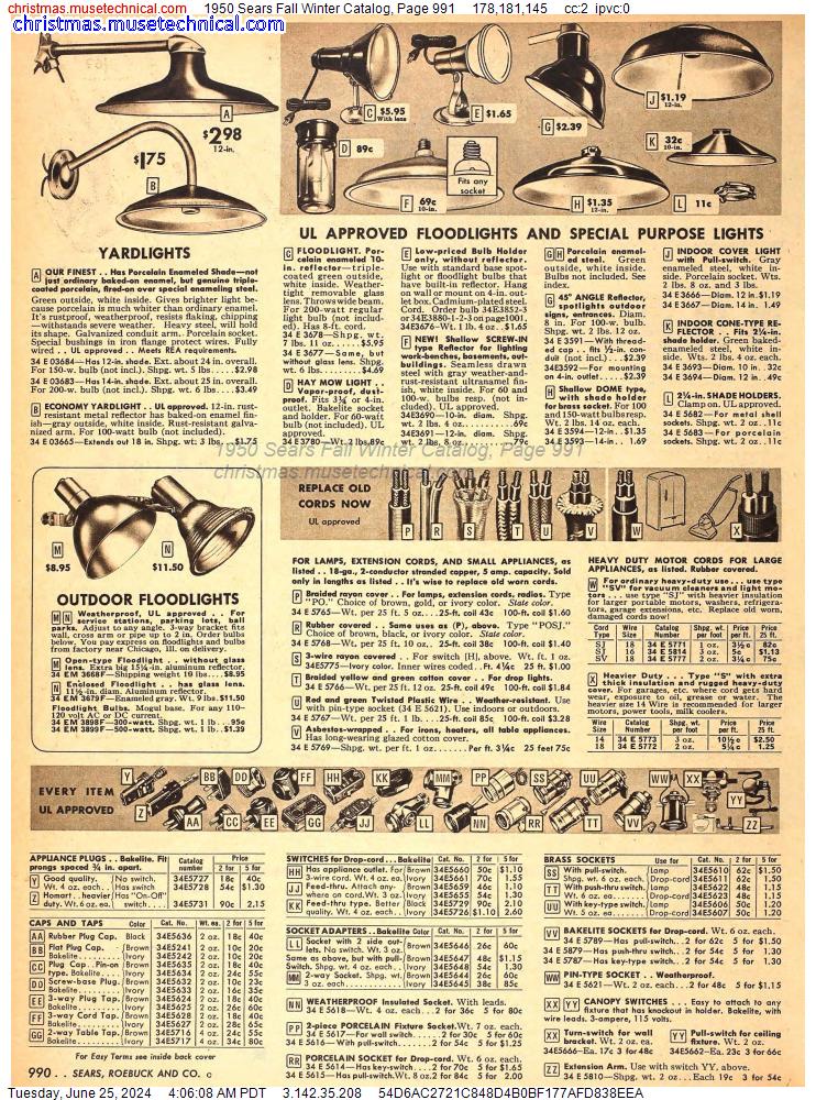 1950 Sears Fall Winter Catalog, Page 991