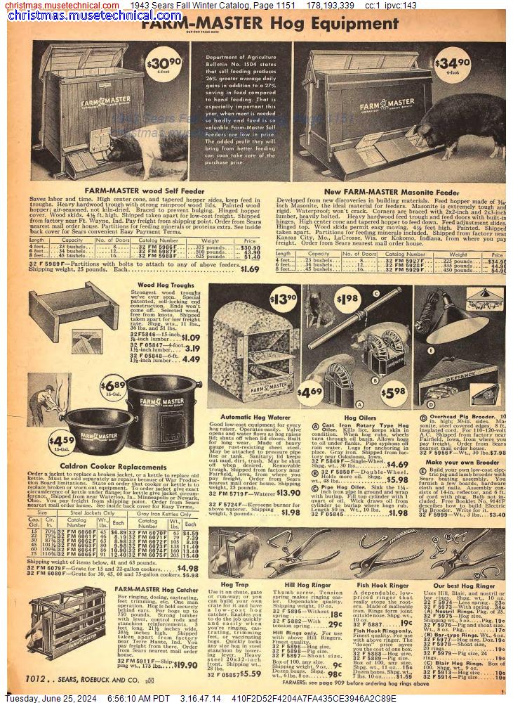1943 Sears Fall Winter Catalog, Page 1151