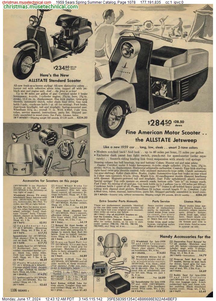 1959 Sears Spring Summer Catalog, Page 1078