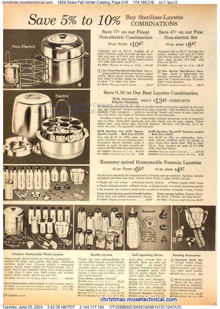 1959 Sears Fall Winter Catalog, Page 516