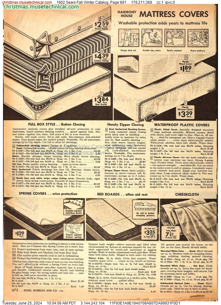 1952 Sears Fall Winter Catalog, Page 681