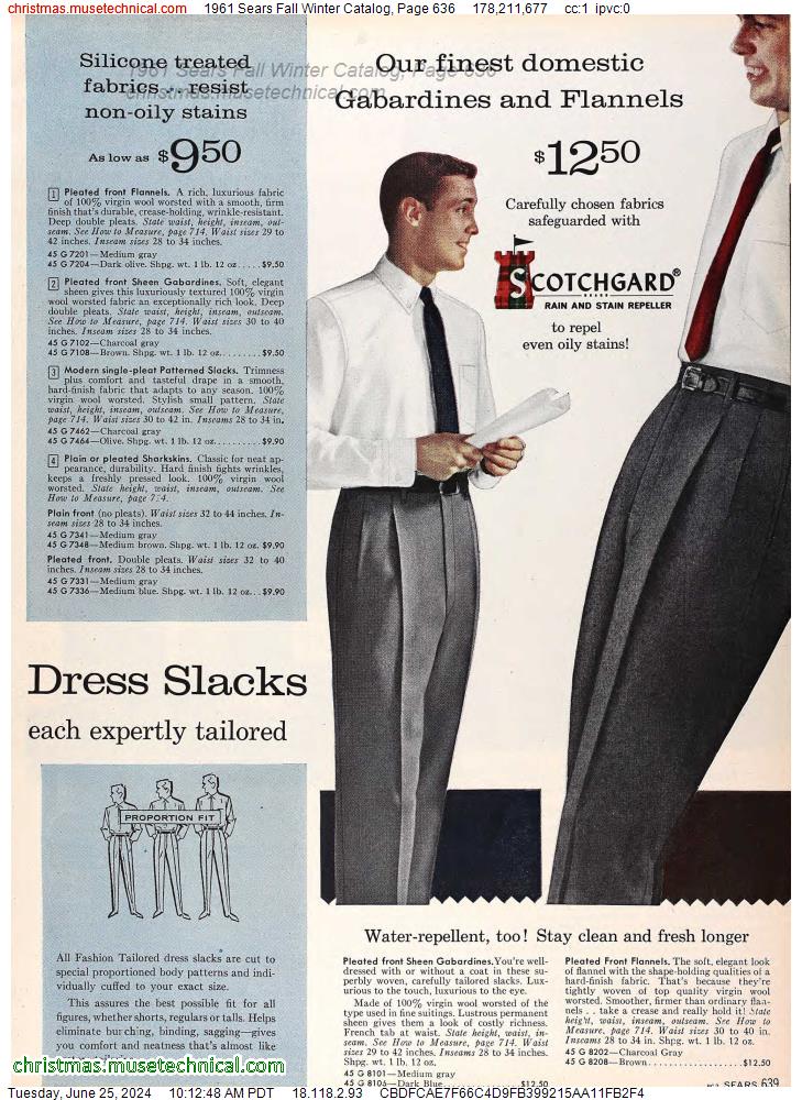 1961 Sears Fall Winter Catalog, Page 636