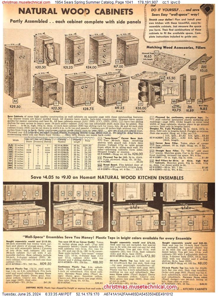1954 Sears Spring Summer Catalog, Page 1041
