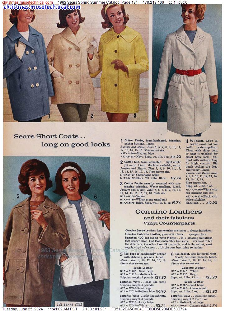 1963 Sears Spring Summer Catalog, Page 131