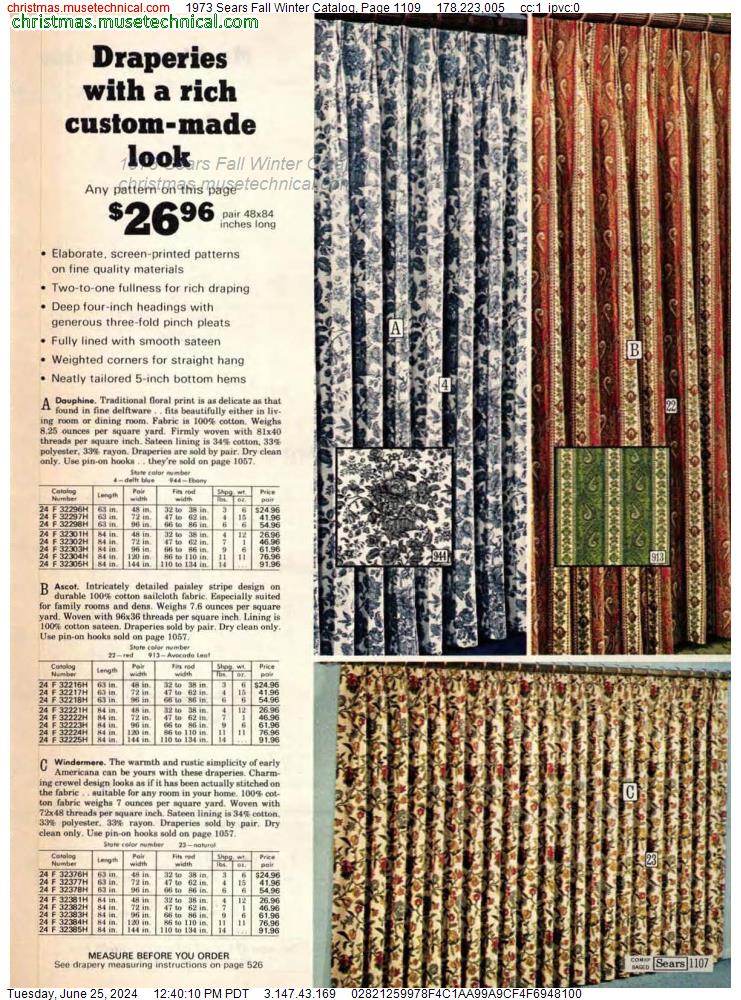 1973 Sears Fall Winter Catalog, Page 1109