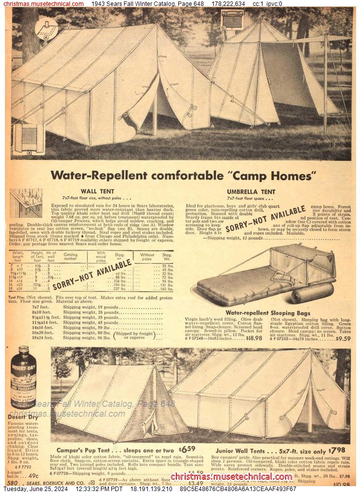 1943 Sears Fall Winter Catalog, Page 648