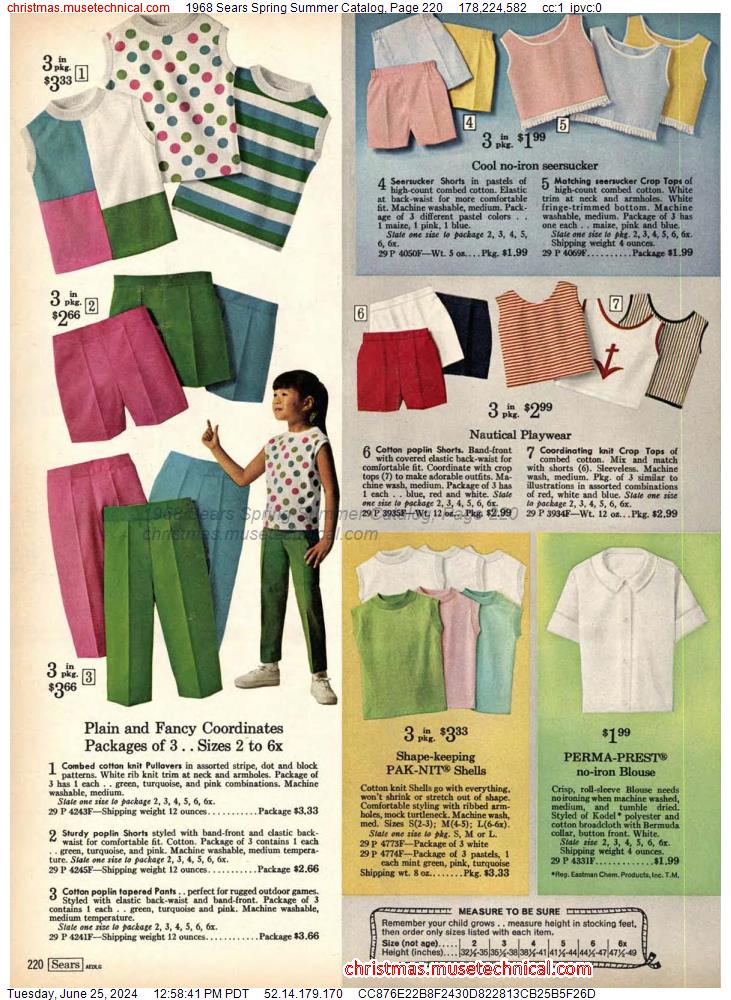 1968 Sears Spring Summer Catalog, Page 220