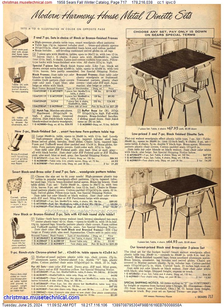 1958 Sears Fall Winter Catalog, Page 717