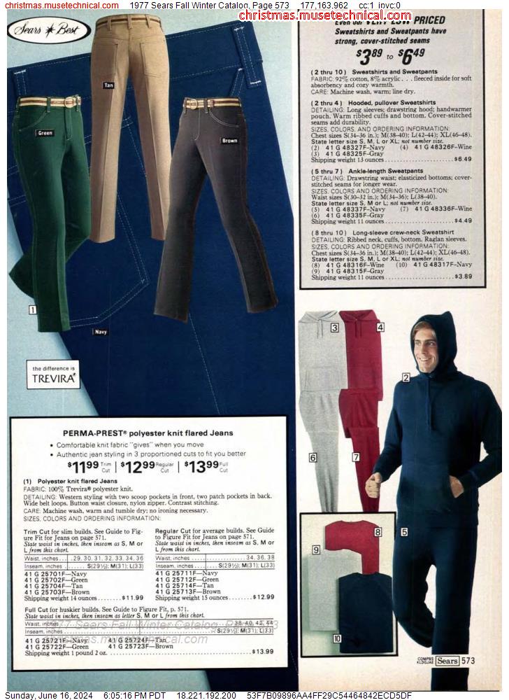 1977 Sears Fall Winter Catalog, Page 573