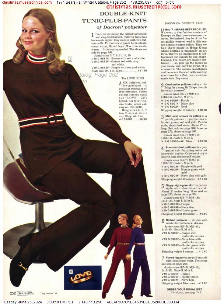 1971 Sears Fall Winter Catalog, Page 252