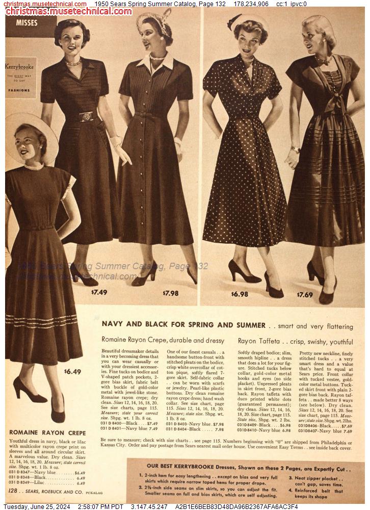 1950 Sears Spring Summer Catalog, Page 132
