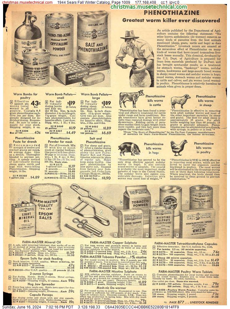 1944 Sears Fall Winter Catalog, Page 1009