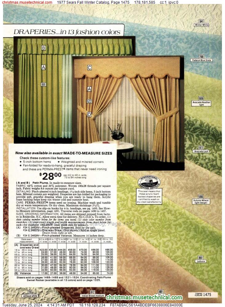 1977 Sears Fall Winter Catalog, Page 1475