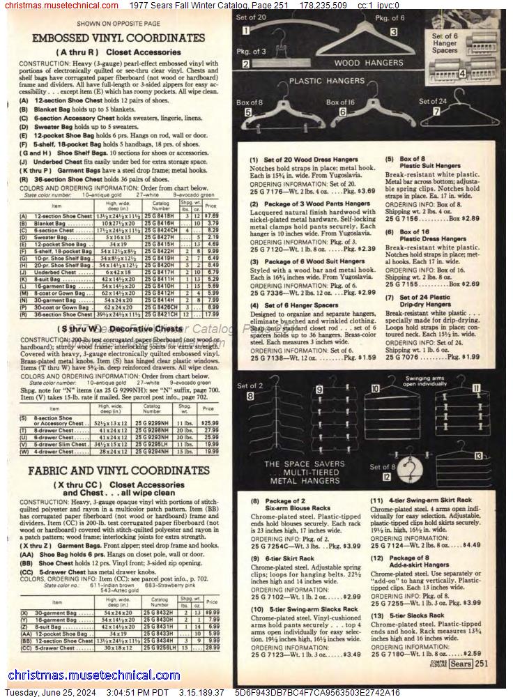 1977 Sears Fall Winter Catalog, Page 251