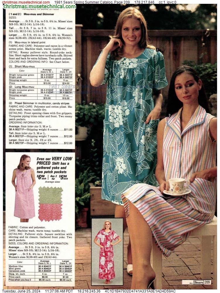 1981 Sears Spring Summer Catalog, Page 209