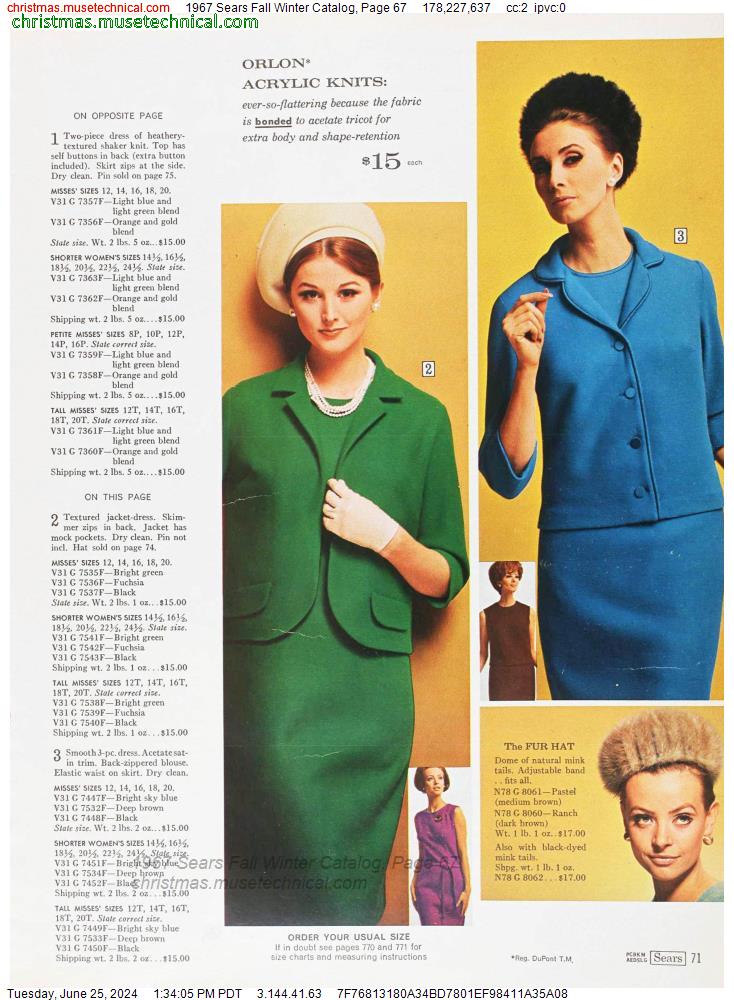 1967 Sears Fall Winter Catalog, Page 67