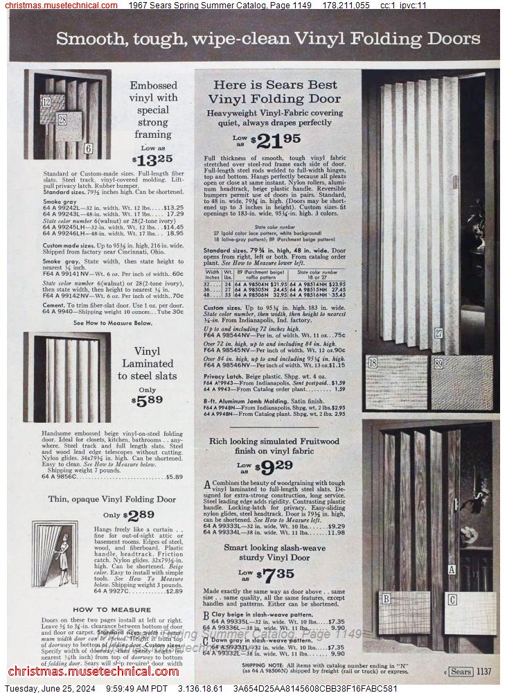 1967 Sears Spring Summer Catalog, Page 1149