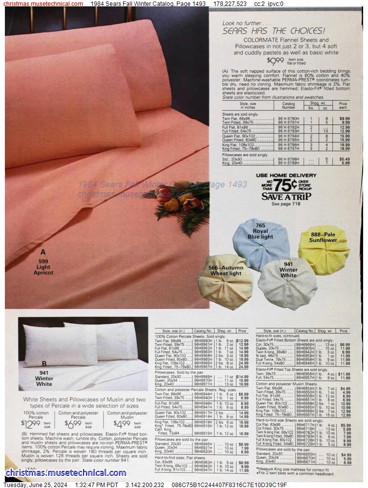 1984 Sears Fall Winter Catalog, Page 1493