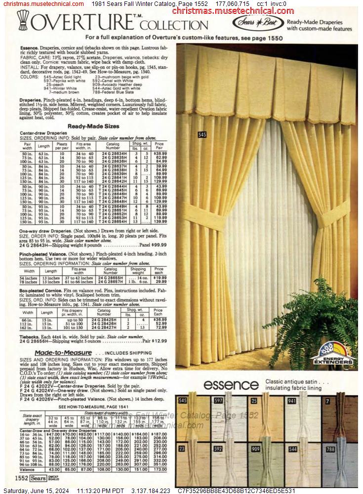 1981 Sears Fall Winter Catalog, Page 1552