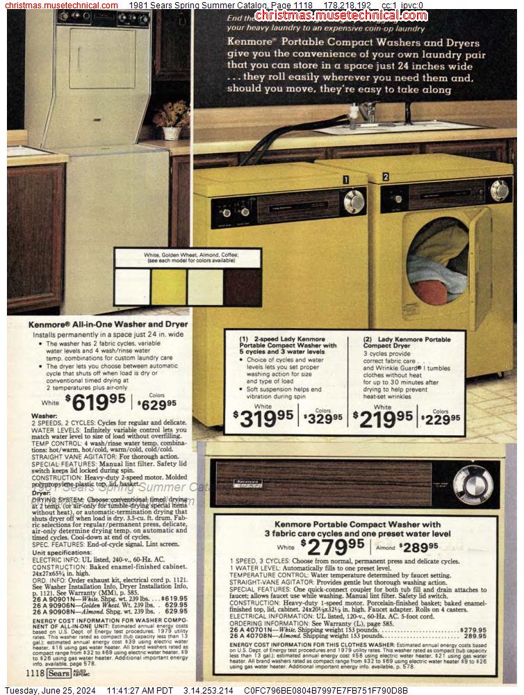 1981 Sears Spring Summer Catalog, Page 1118
