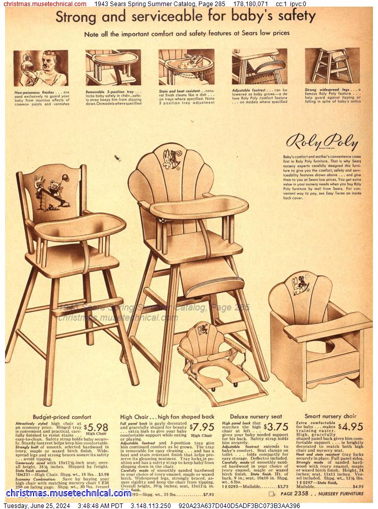 1943 Sears Spring Summer Catalog, Page 285