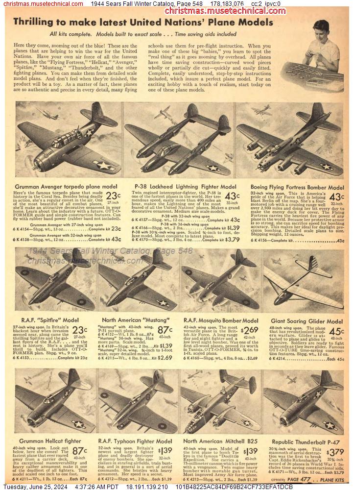 1944 Sears Fall Winter Catalog, Page 548