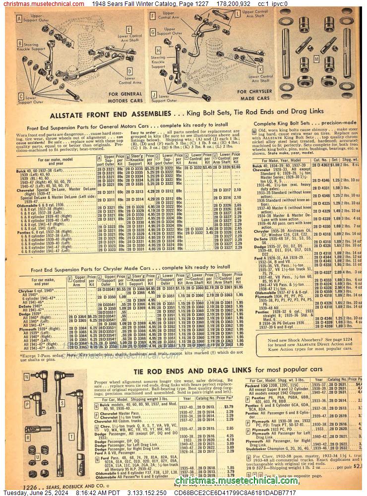 1948 Sears Fall Winter Catalog, Page 1227