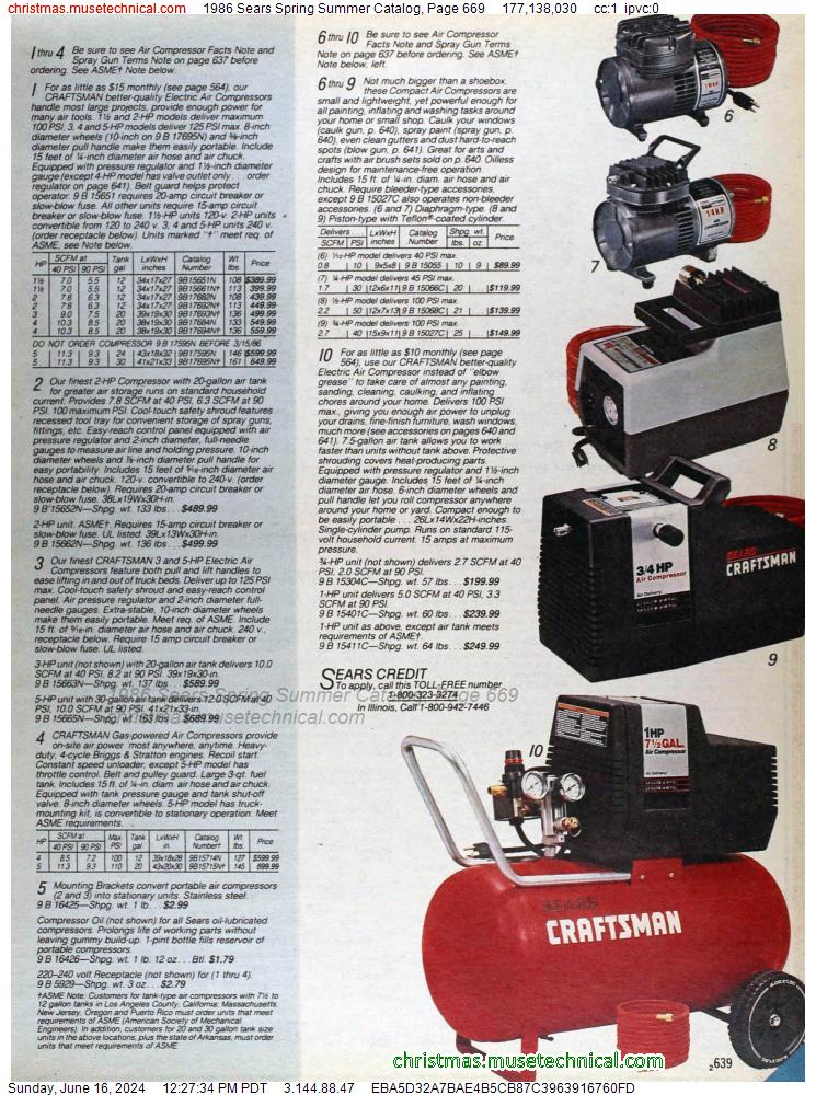 1986 Sears Spring Summer Catalog, Page 669